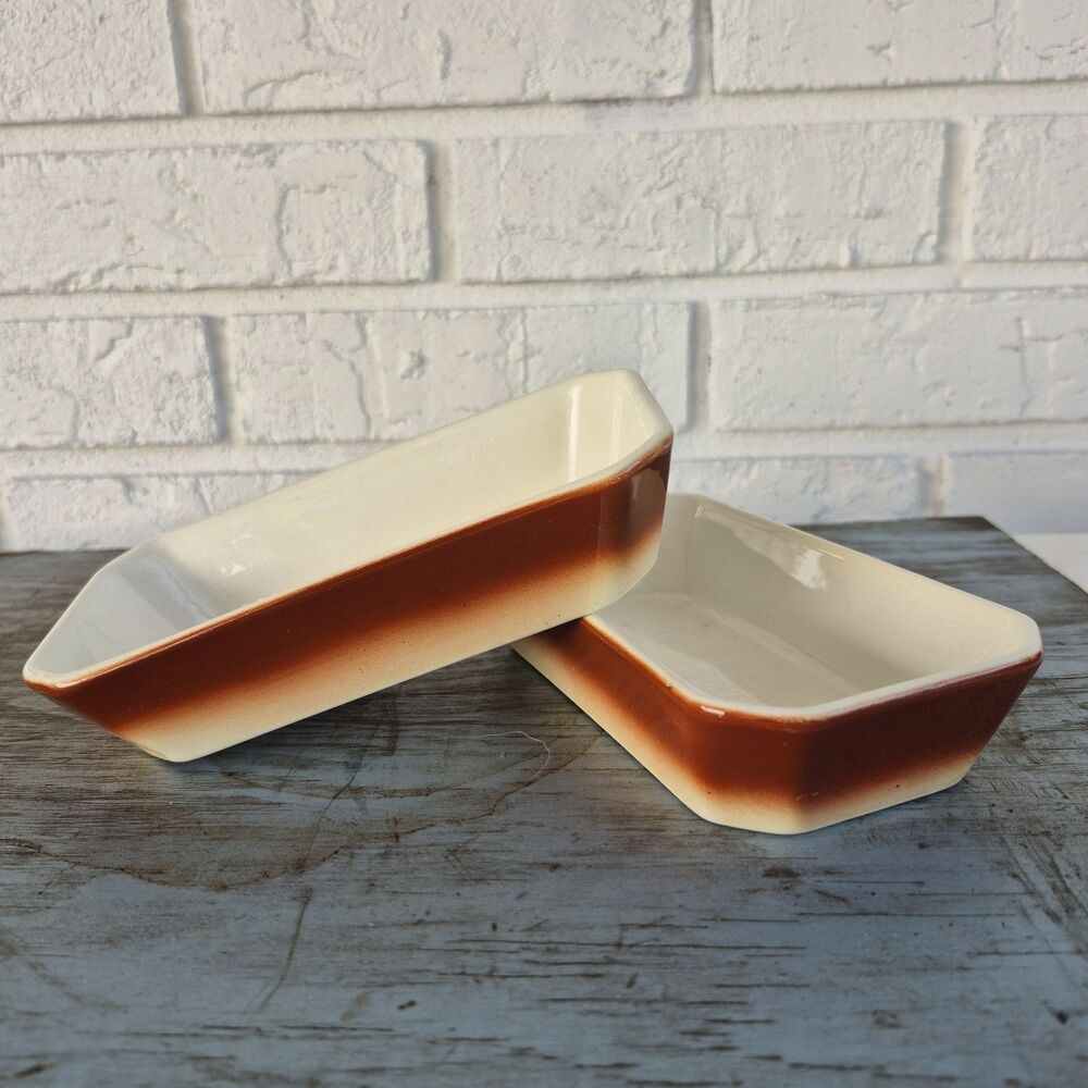 Ramequins Digoin Ceramic Soufle Dish Vintage France